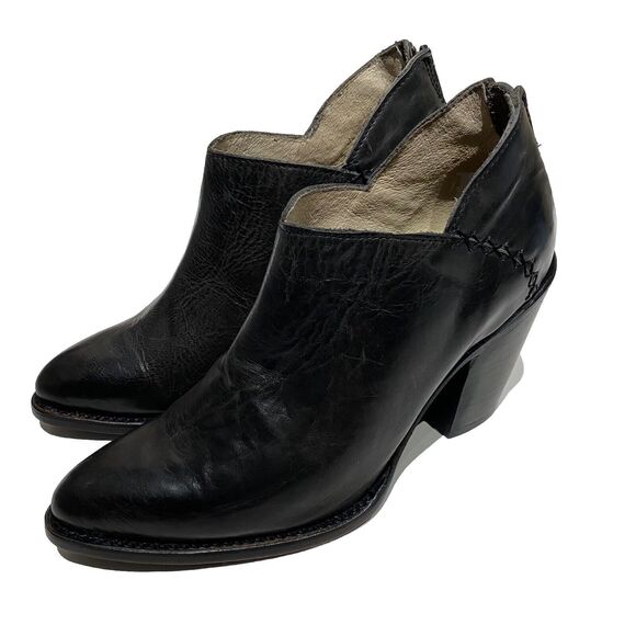 Freebird By Steven Steel Gray Leather Ankle Boots Bootie Back Zipper Size 11